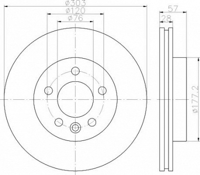 HELLA PAGID 8dd355117151 -  Тормозной диск